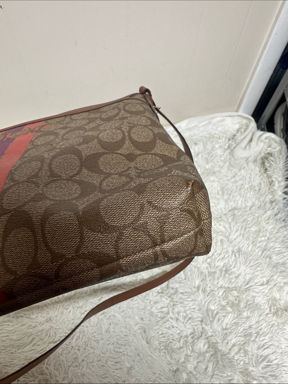 Coach Varsity Stripe Large File Rowan Crossbody Bag Purse - Picture 12 of 15